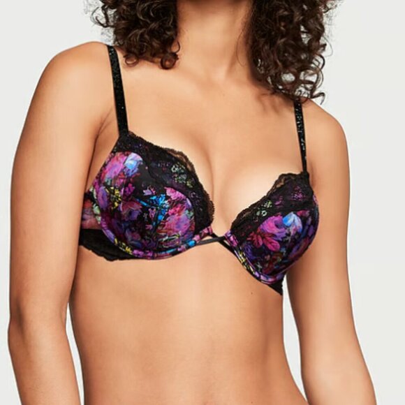 VS VERY SEXY Bombshell Add-2-Cups Shine Strap Push-Up Bra 32B Moonlight Floral - Picture 8 of 13